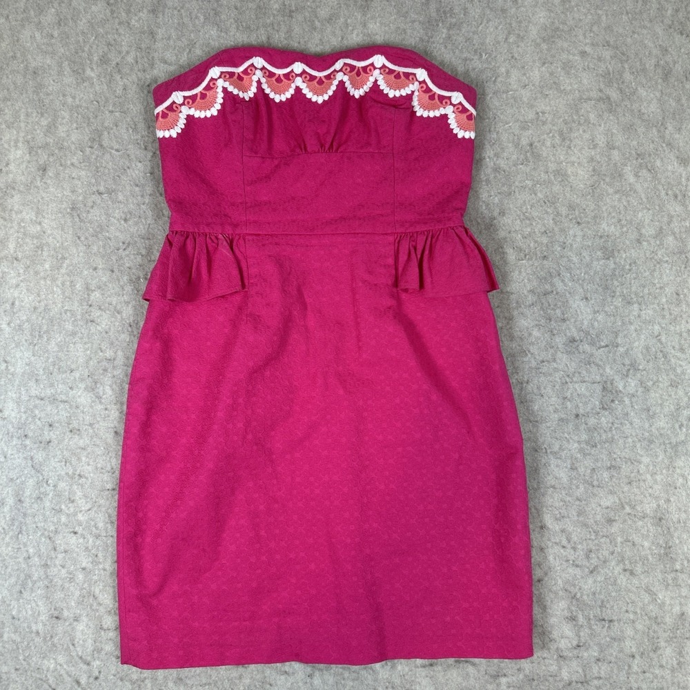 Lilly Pulitzer Womens Maybell Strapless Mini Dress Azalea Pink Size 2 Feminine